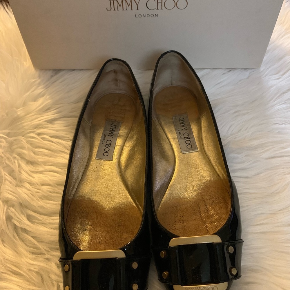 Used Authentic Jimmy Choo black flats size 38